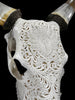 Carved Cow Skulls with Floral Carving Skull,A/186