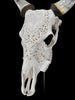 Carved Cow Skulls with Floral Carving Skull,A/186
