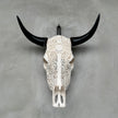 Bull Skull Carved Flower Mandala - Skull,A/043