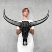 Caved Waterbuffalo Skulls with Star Mandala Carving Skull,A/090