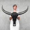 Caved Waterbuffalo Skulls with Star Mandala Carving Skull,A/090