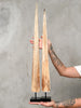 Pair of Natural Tusks on Stand – Bone Sculpture, Tribal Home Decor, Rustic Accent - Tusk,A/046