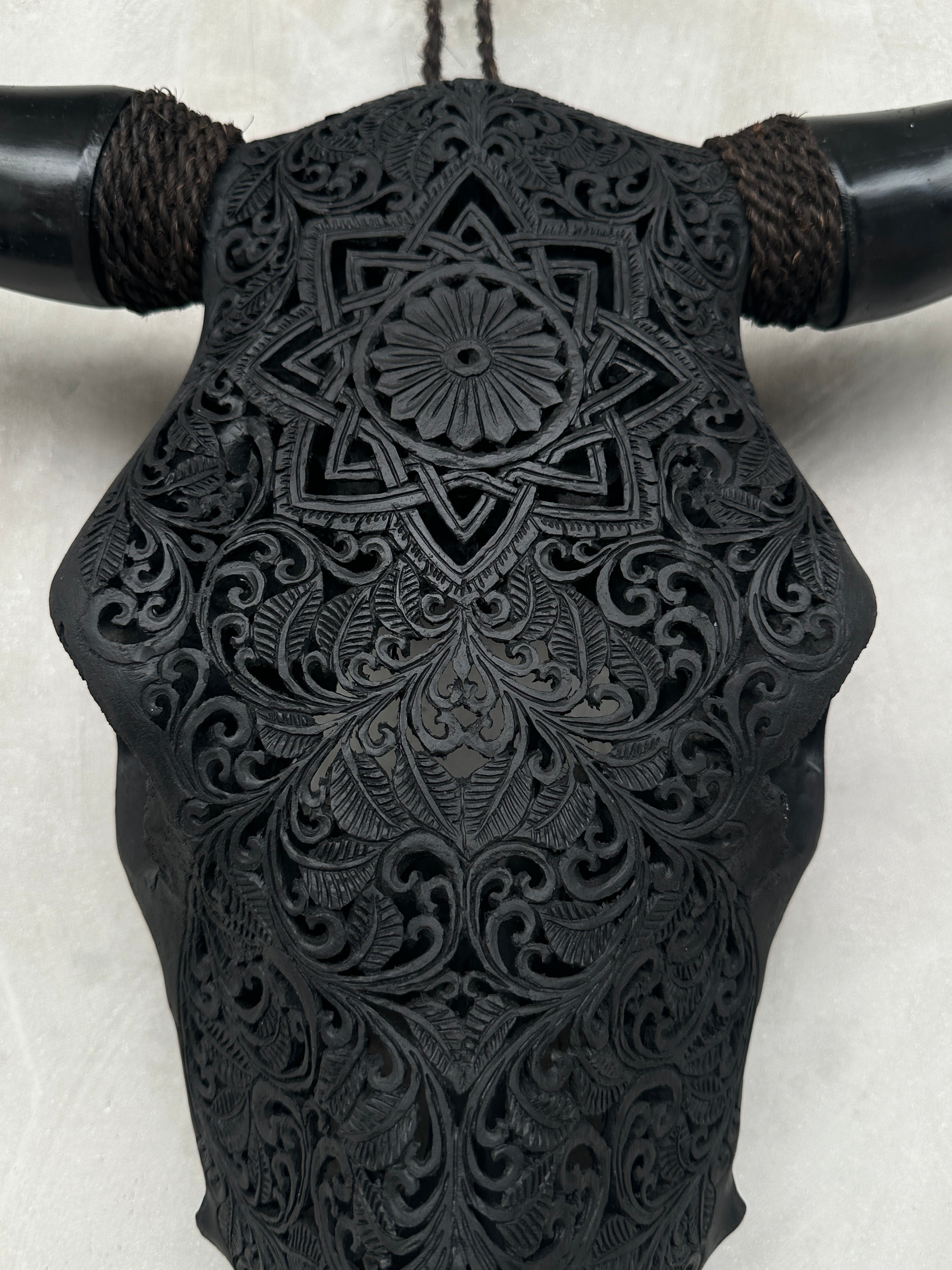 Bull Skull Carved Star Mandala - Skull,A/044