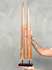 Pair of Natural Tusks on Stand – Rustic Bone Sculpture, Tribal-Inspired Decor, Earthy Accent - Tusk,A/052