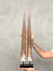 Pair of Natural Tusks on Stand – Rustic Bone Sculpture, Tribal-Inspired Decor, Earthy Accent - Tusk,A/052