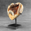 Stunning Heart Shape of Yellow Crystal Rock on a custom stand CH/593