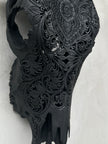 Bull Skull Carved Floral - Skull,A/048