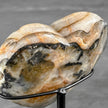 Stunning Heart Shape of Yellow Crystal Rock on a custom stand CH/593