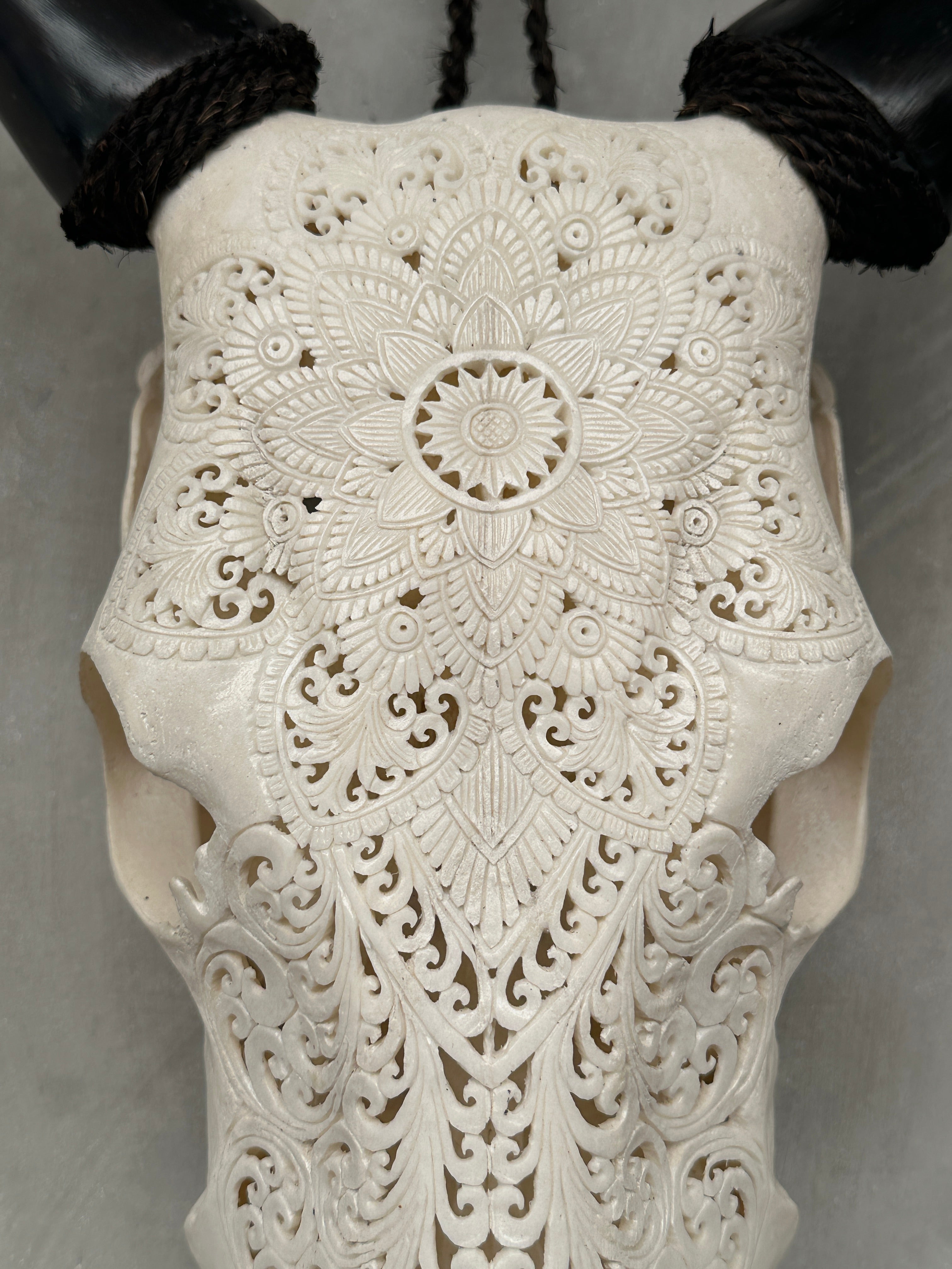 Cow Carved Floral - Skull,A/006