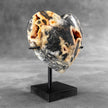 Stunning Heart Shape of Yellow Crystal Rock on a custom stand CH/594