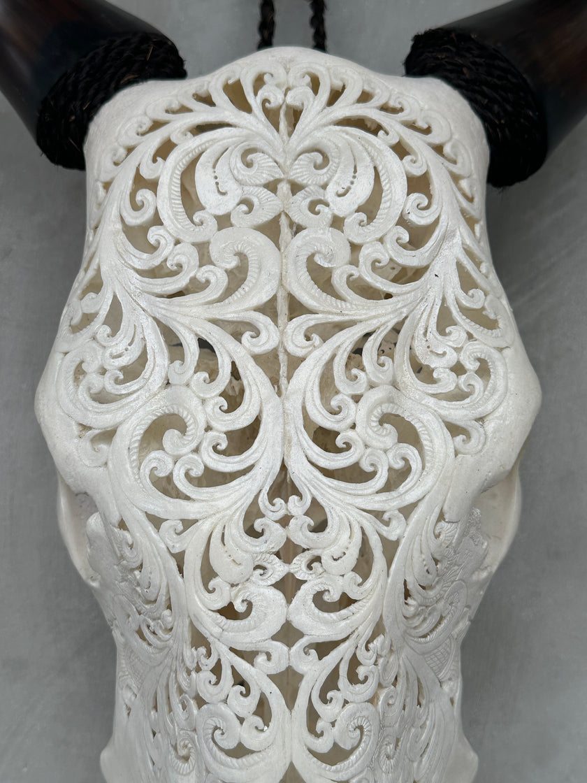 Cow Carved Tradball - Skull,A/003