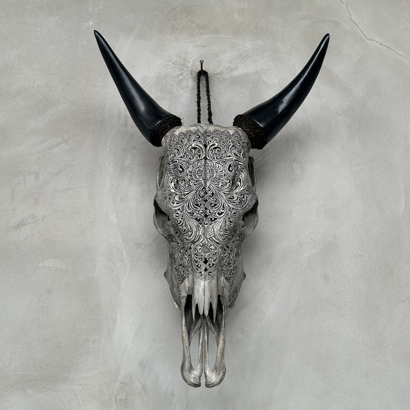 Cow Carved Small Lotus - Skull,A/007