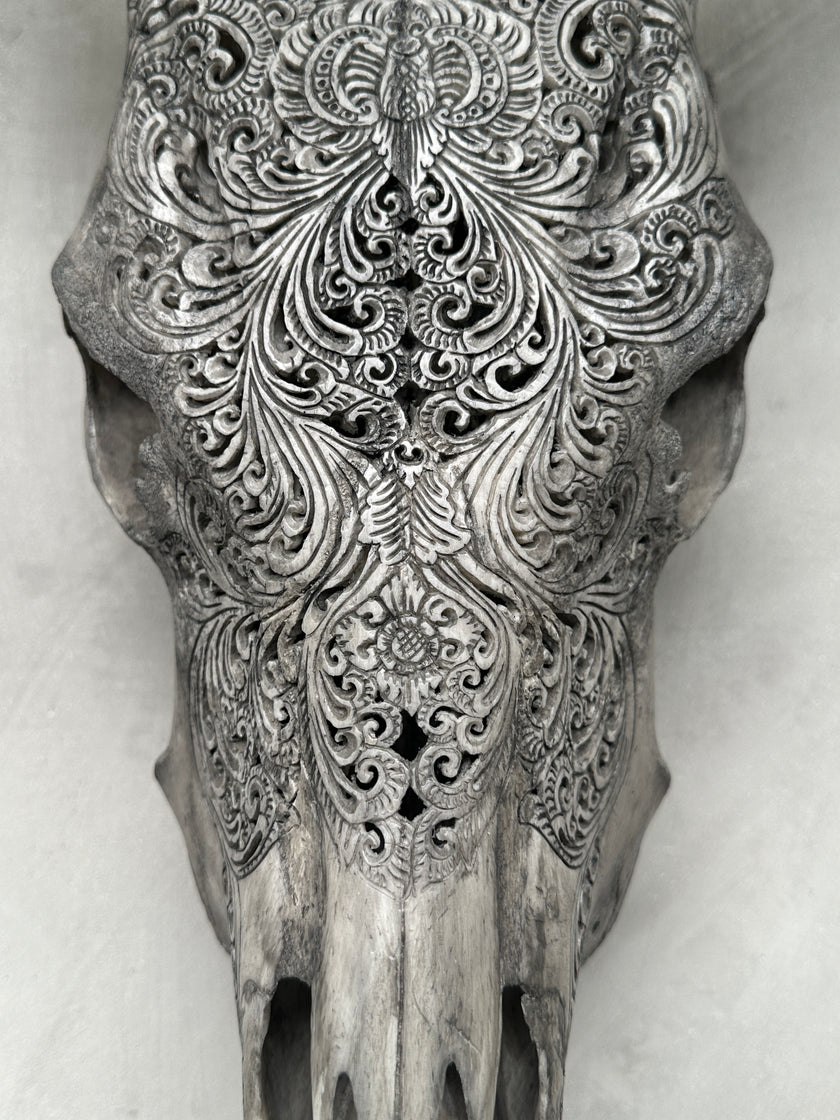 Cow Carved Small Lotus - Skull,A/007