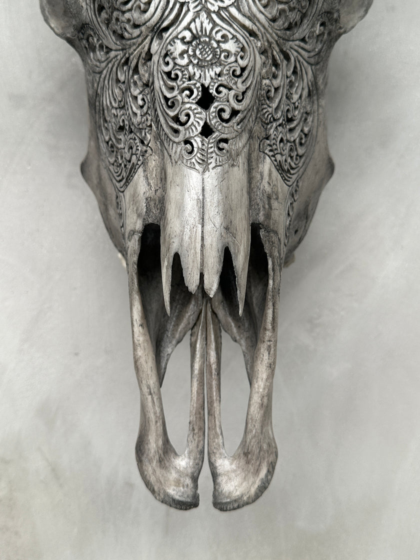 Cow Carved Small Lotus - Skull,A/007