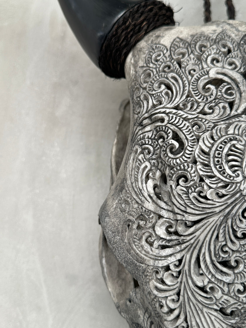 Cow Carved Small Lotus - Skull,A/007