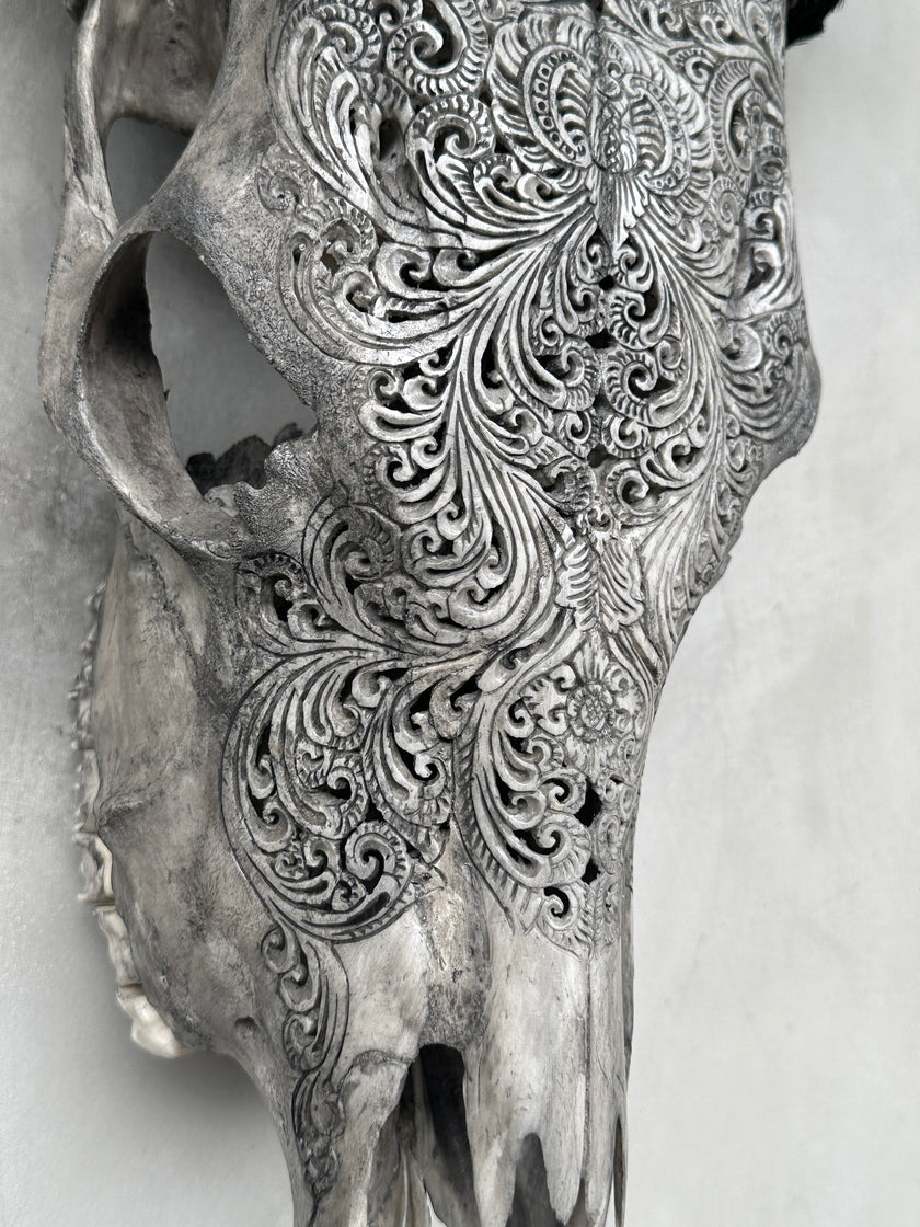 Cow Carved Small Lotus - Skull,A/007