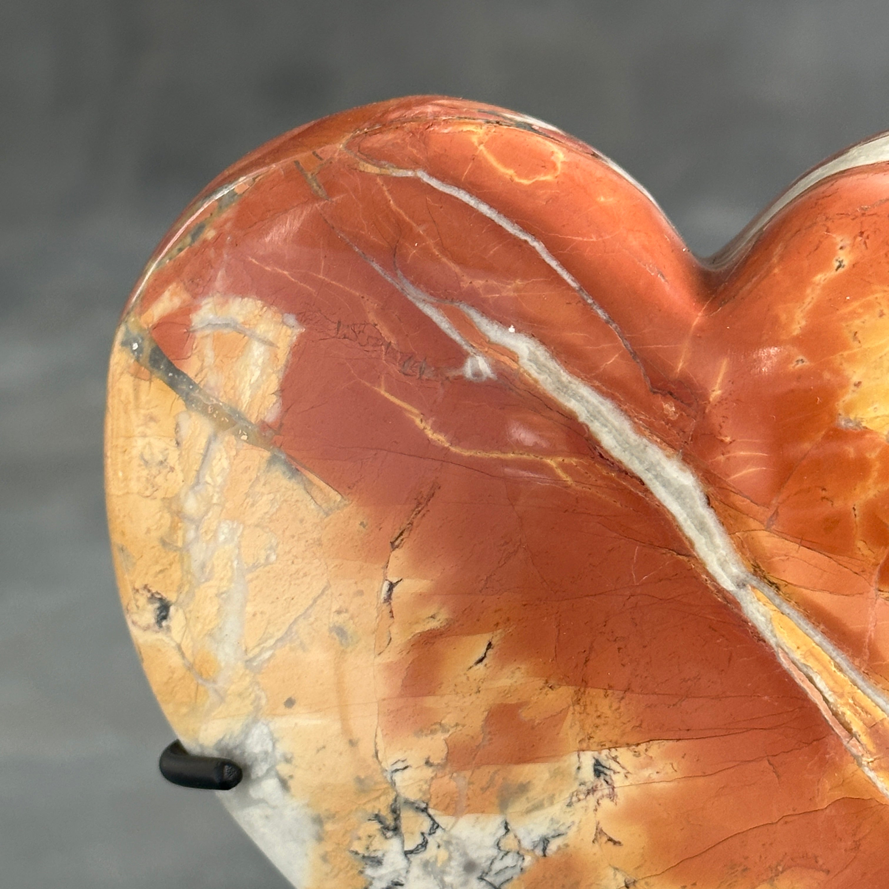 Stunning Maligano Jasper Heart Shaped on a custom stand PetW/127