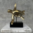 Turtle Sea on stand Polished Gold