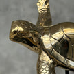 Turtle Sea on stand Polished Gold