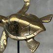 Turtle Sea on stand Polished Gold