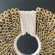 Pair of Large Yellow Colored Tolai Necklaces on a custom stands - 6T/086