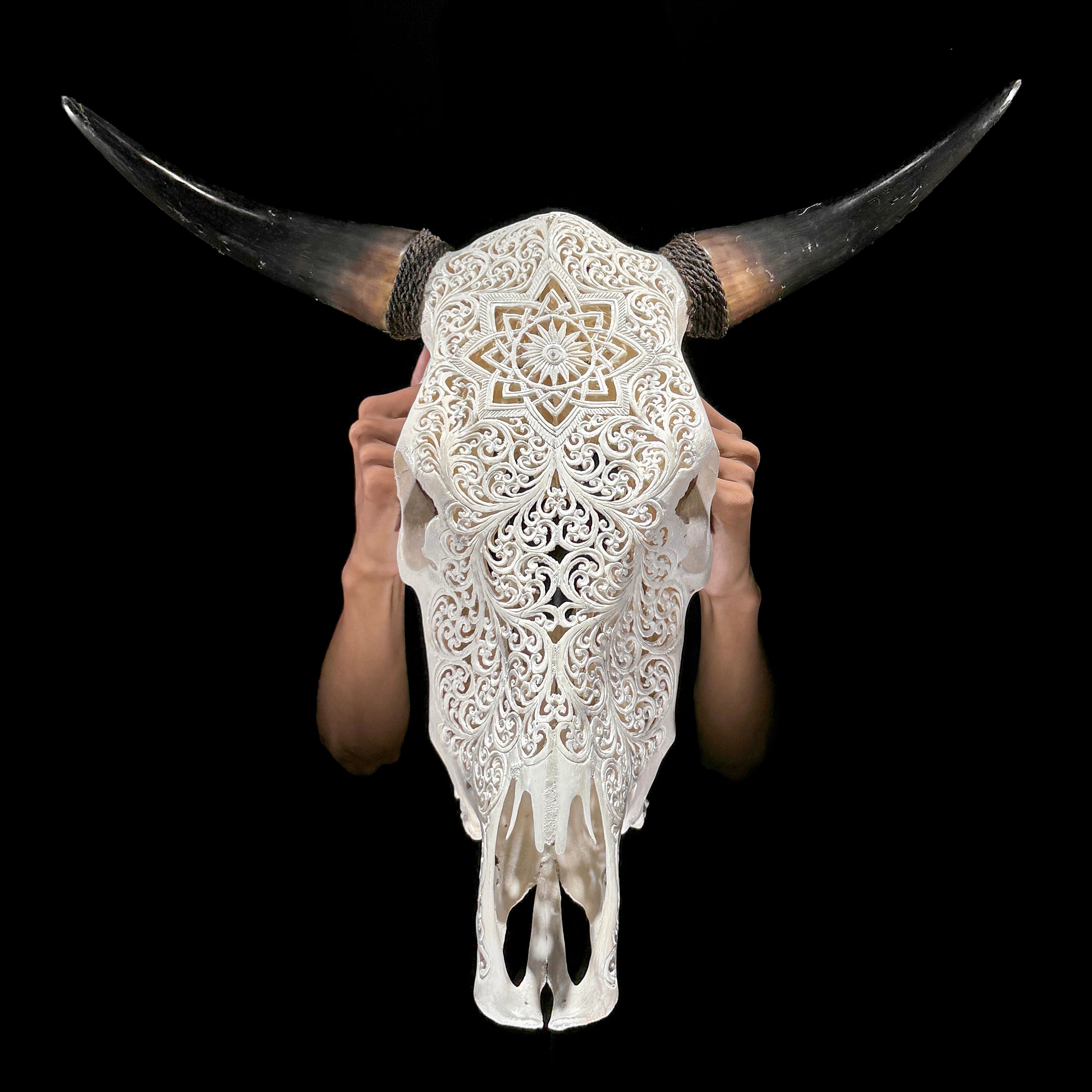 Bull Skull Carved Star Mandala - Skull,A/152