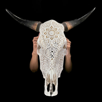 Bull Skull Carved Star Mandala - Skull,A/152