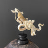 A Stunning Hand Carved Octopus With Horn on a Stand - 7M/109