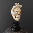 Tarmarind Wooden Skull With Snake Carving Antler - 7R/107