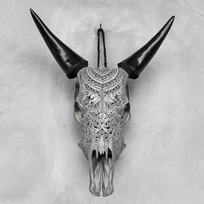 Carved Cow Skulls with Badong Carving Skull,A/076