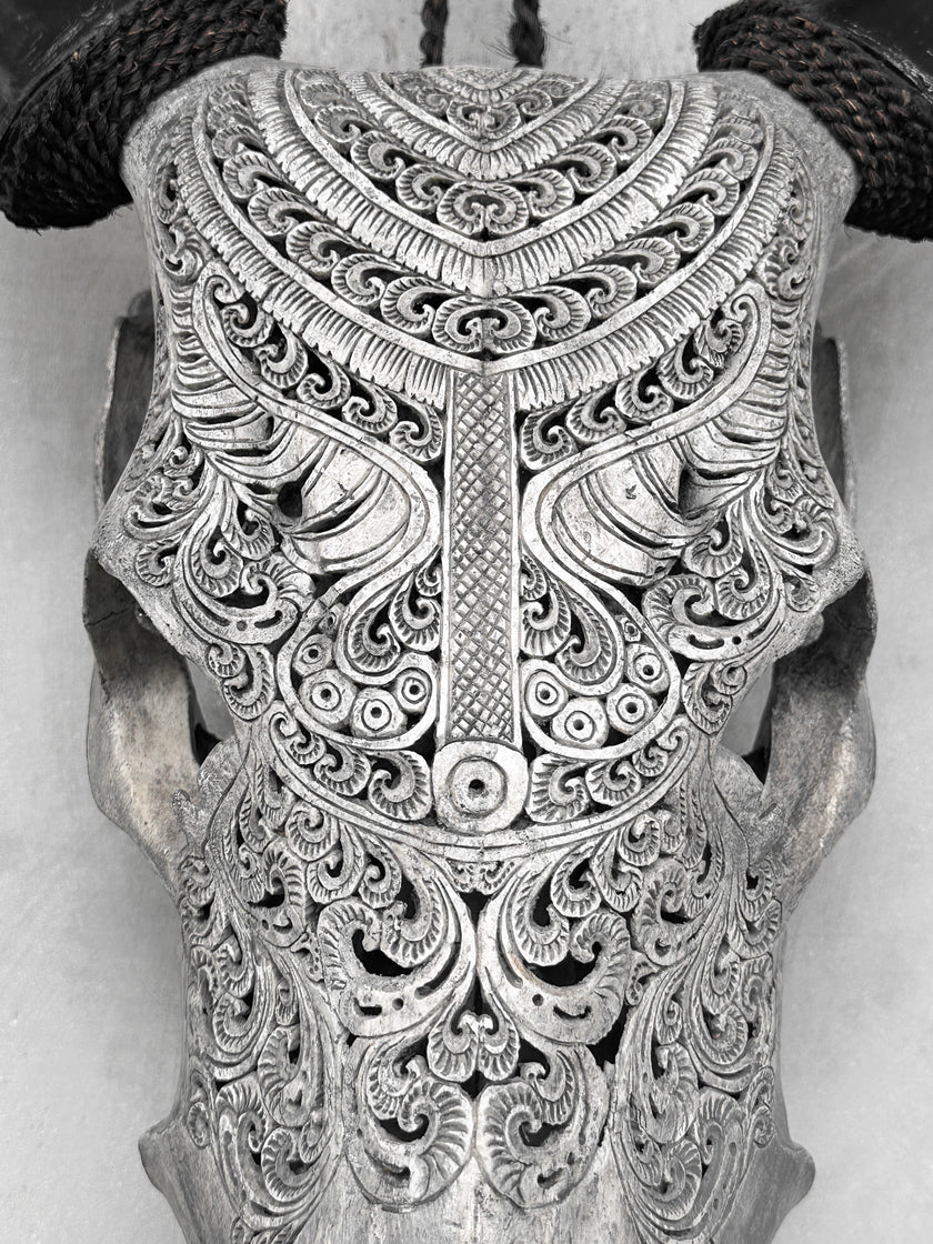 Carved Cow Skulls with Badong Carving Skull,A/076