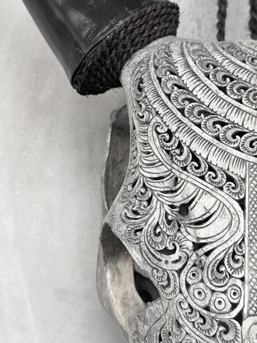 Carved Cow Skulls with Badong Carving Skull,A/076
