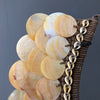 SN18 - Decorative shell necklace on custom stand - Cut rose pink,colored beads & natural fibres - 22/EX/356