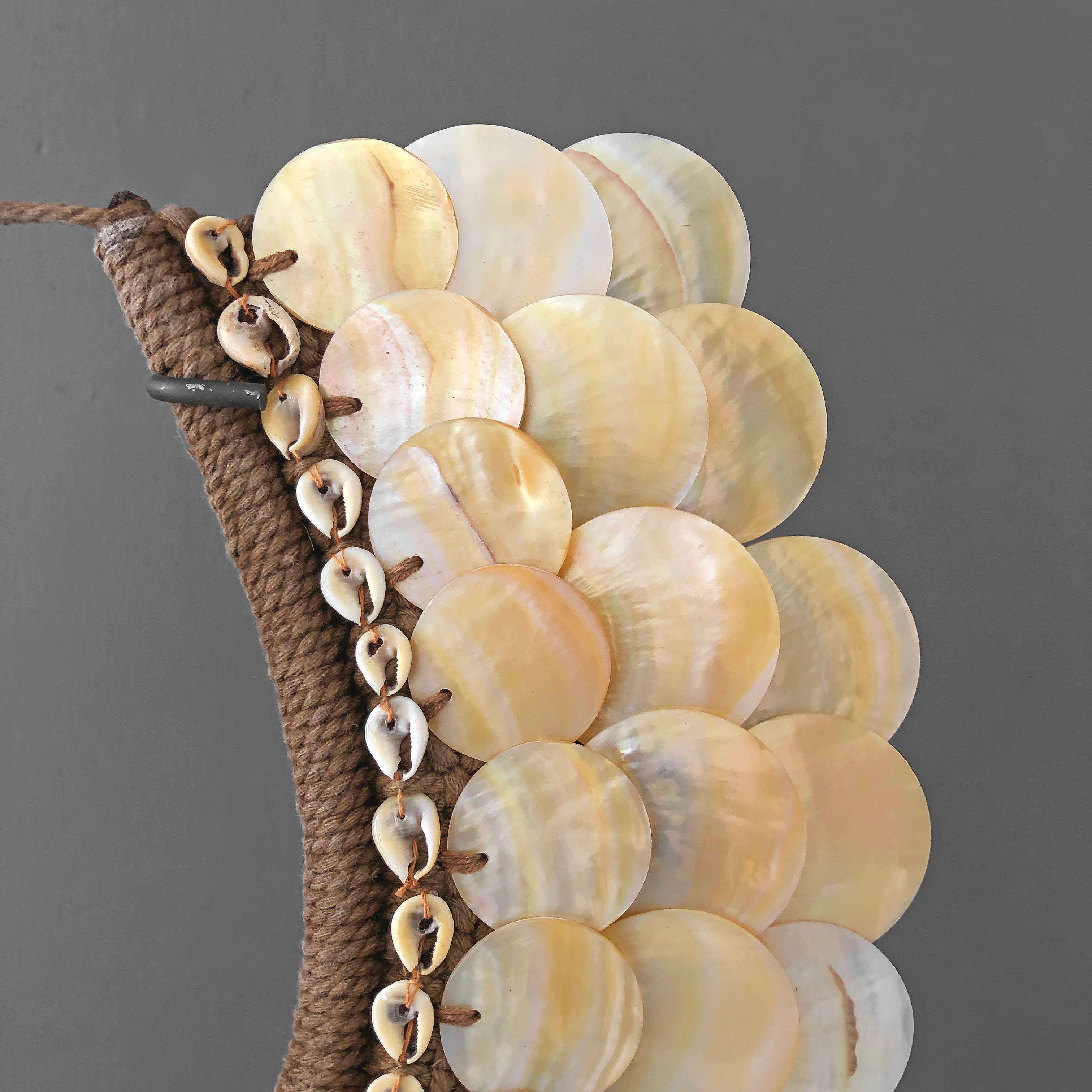 SN3 - Decorative Shell Necklace on custom stand - Shells and Natural Fibres - 22/EX/357