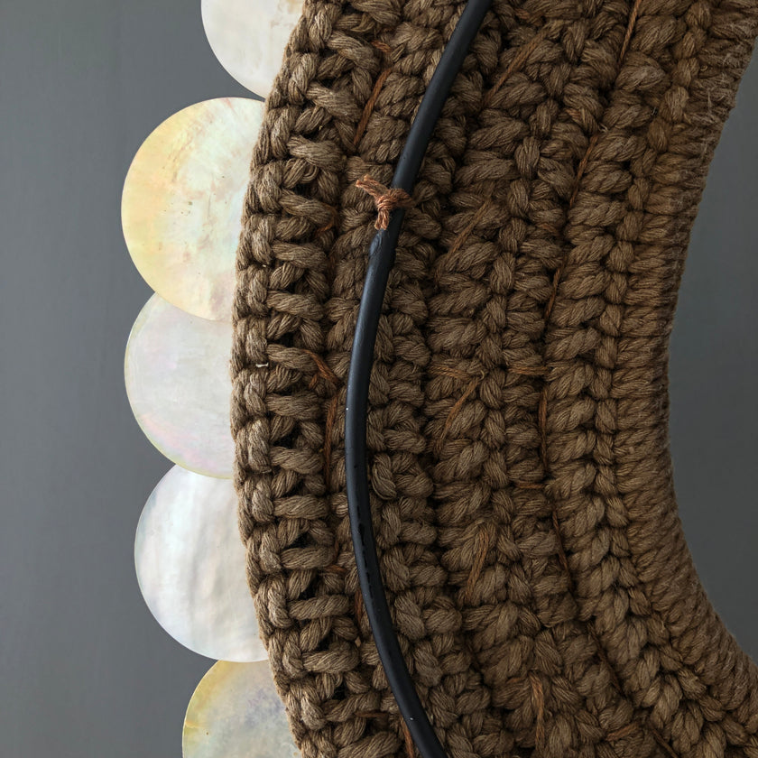 SN3 - Decorative Shell Necklace on custom stand - Shells and Natural Fibres - 22/EX/357