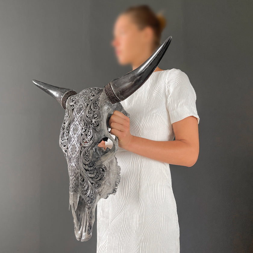 Real Carved Bull Skull 22/EX/446