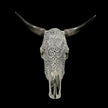 Bull Skull Carved Flower Mandala - Skull,A/154