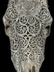Bull Skull Carved Flower Mandala - Skull,A/154