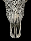 Bull Skull Carved Flower Mandala - Skull,A/154