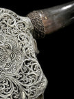 Bull Skull Carved Flower Mandala - Skull,A/154