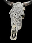 Bull Skull Carved Flower Mandala - Skull,A/154