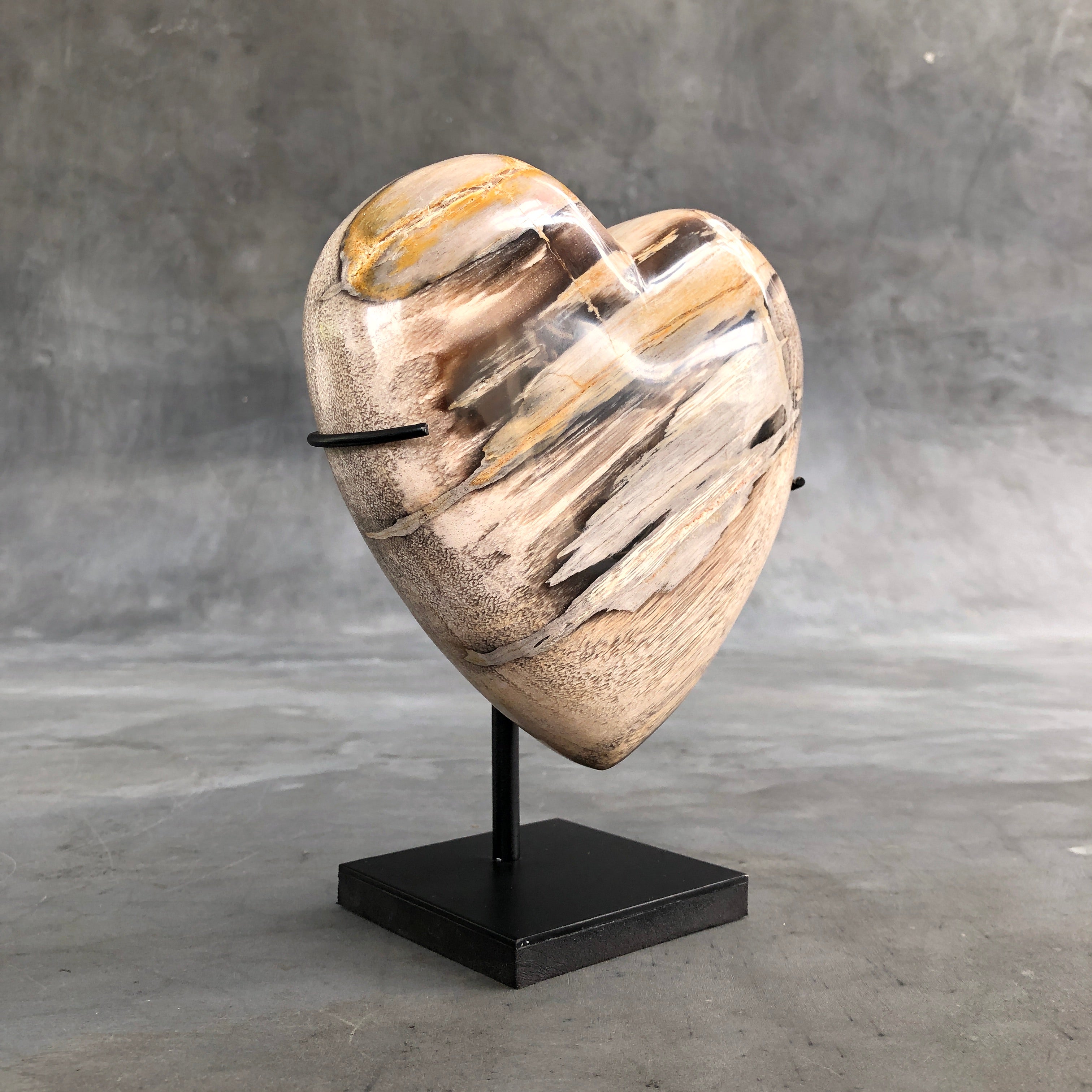 Wonderful Petrified Wood Heart-Shaped on a Custom Stand PetW/123