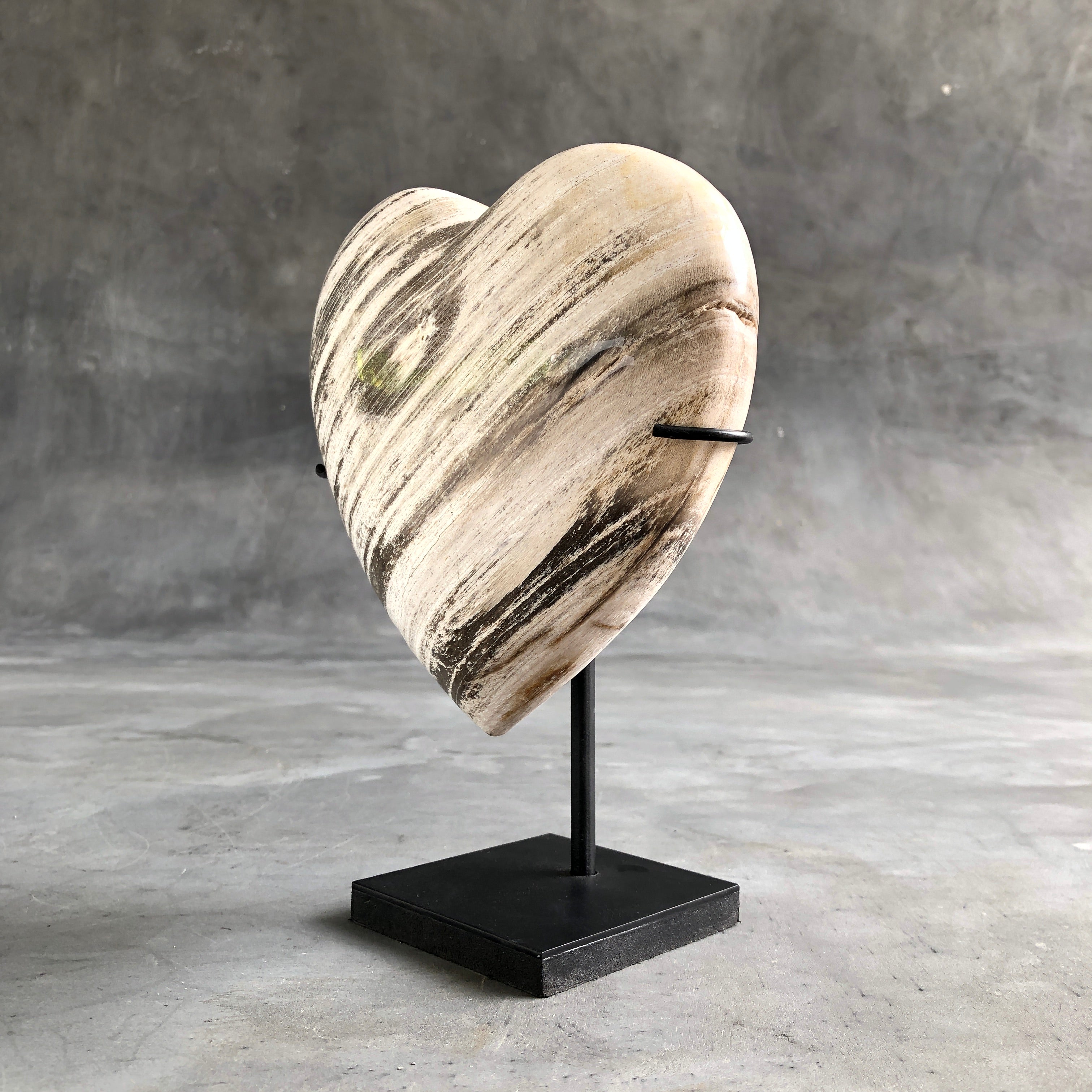 Wonderful Petrified Wood Heart-Shaped on a Custom Stand PetW/125