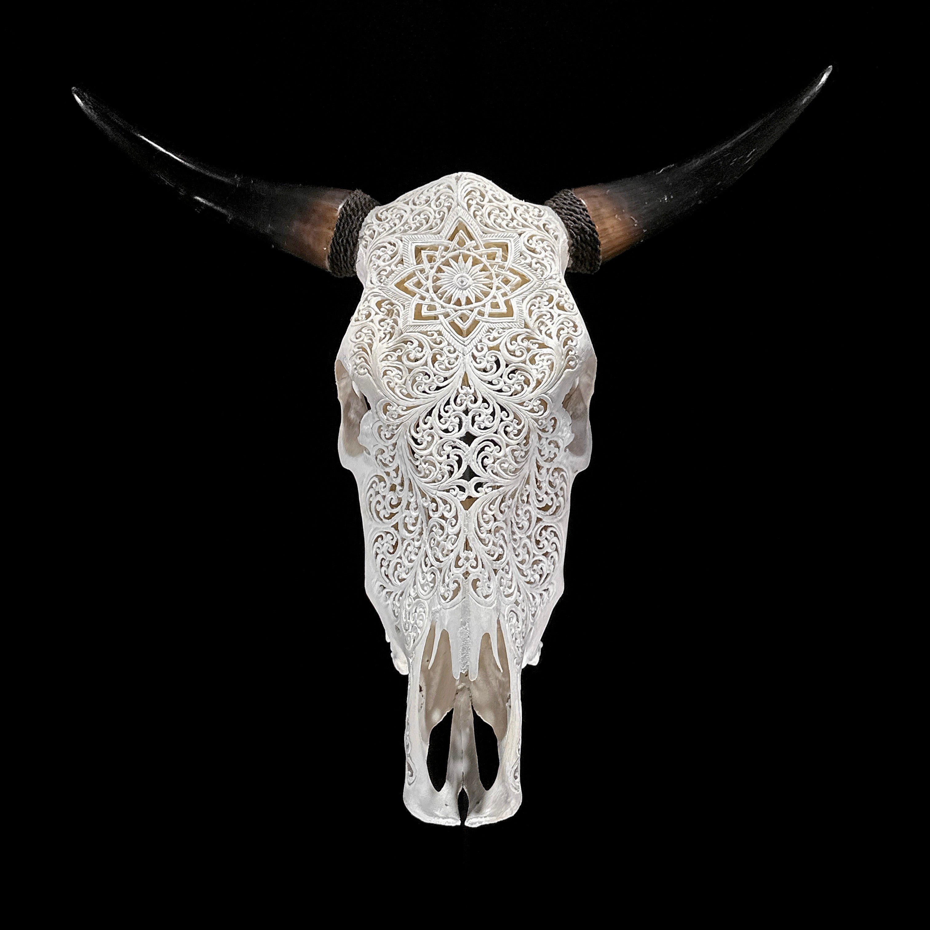 Bull Skull Carved Star Mandala - Skull,A/152