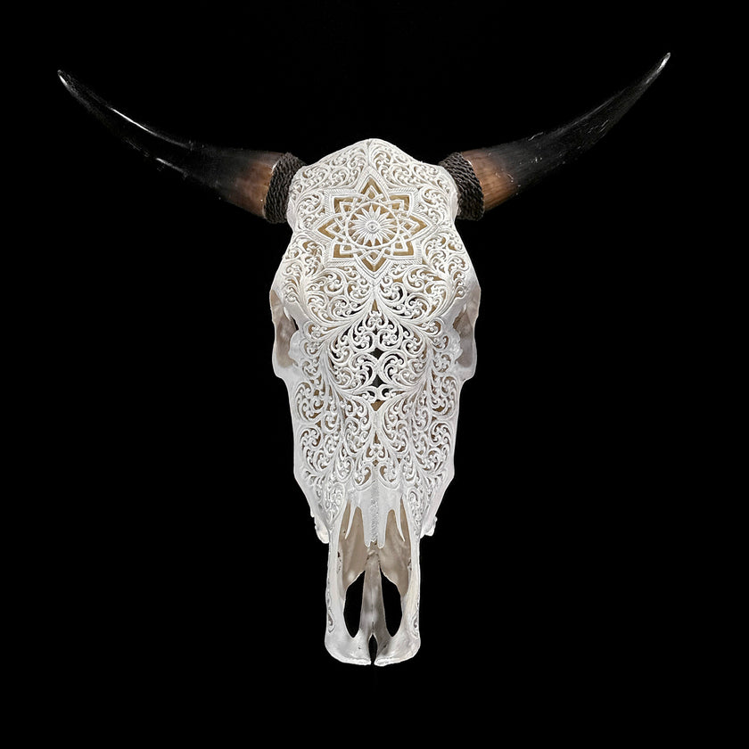 Bull Skull Carved Star Mandala - Skull,A/152