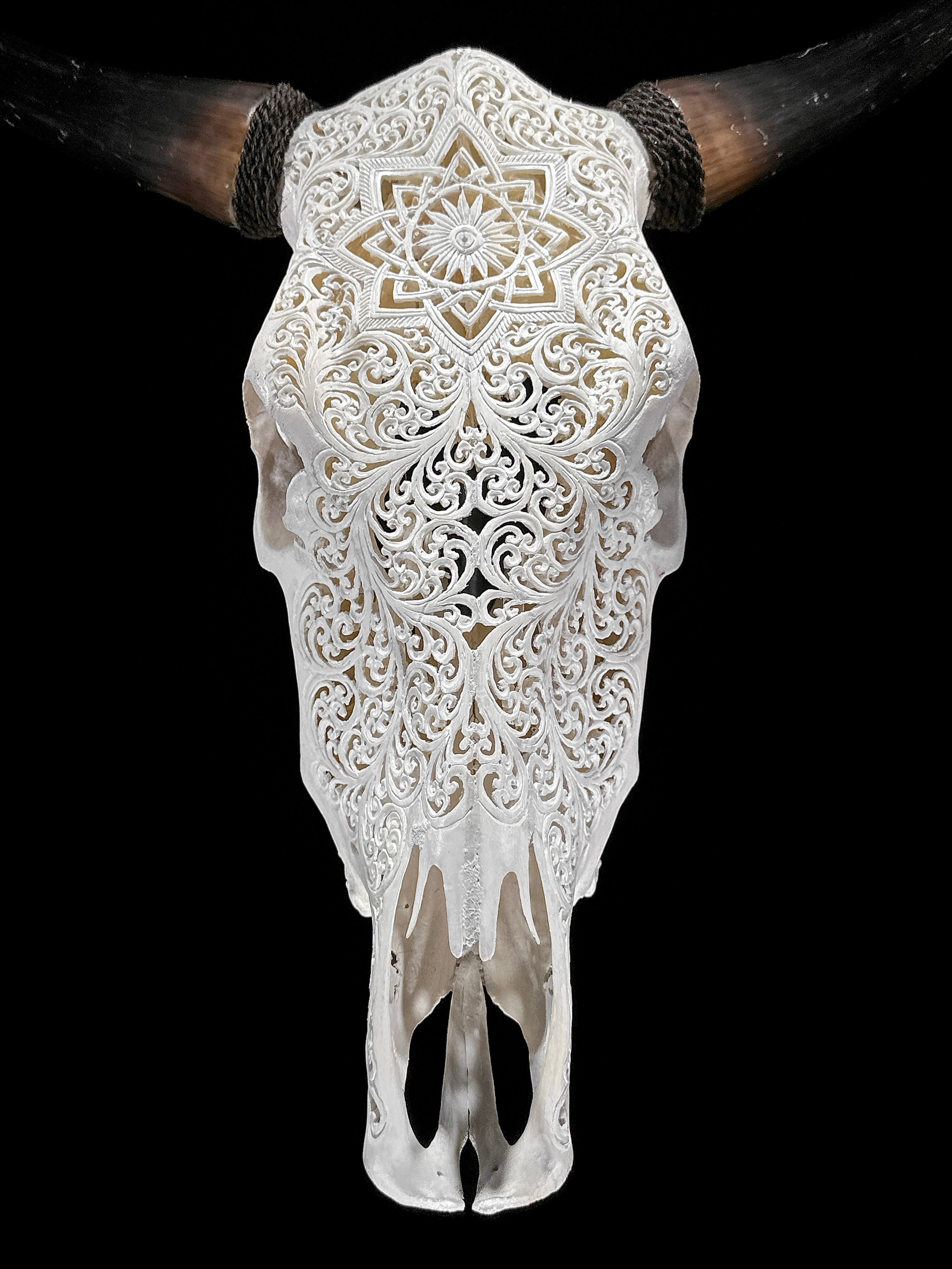 Bull Skull Carved Star Mandala - Skull,A/152