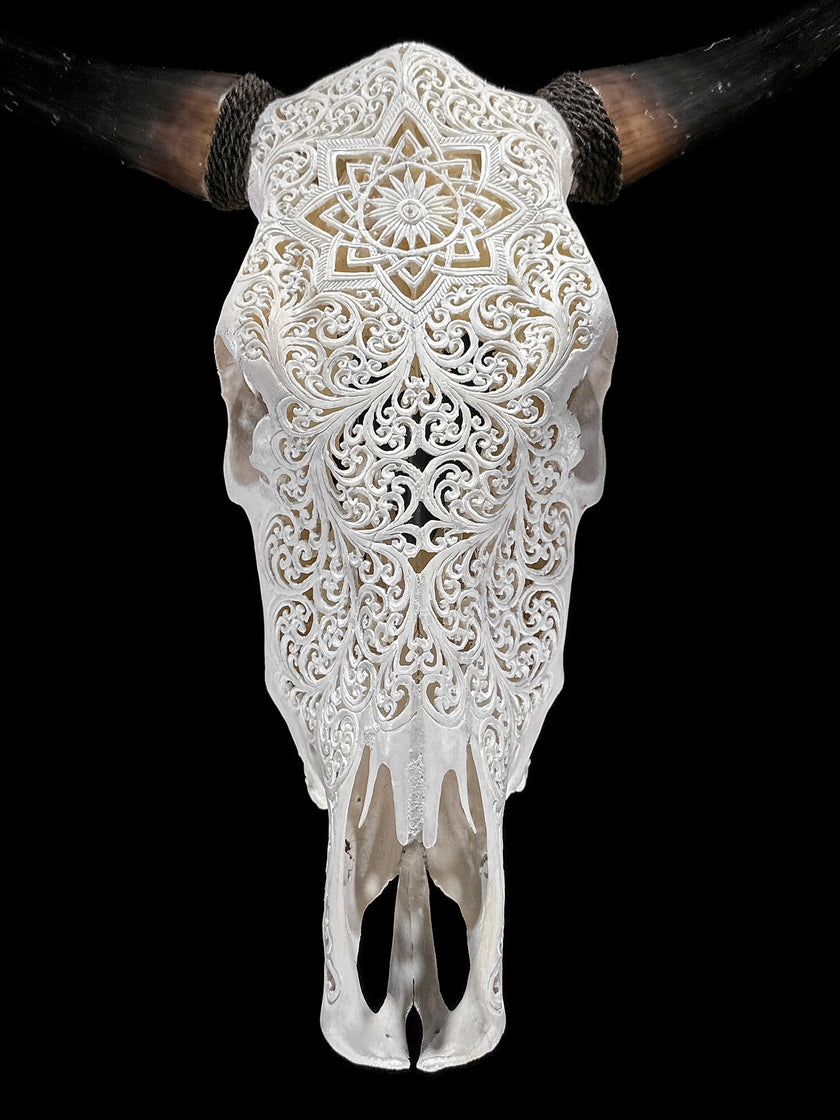 Bull Skull Carved Star Mandala - Skull,A/152