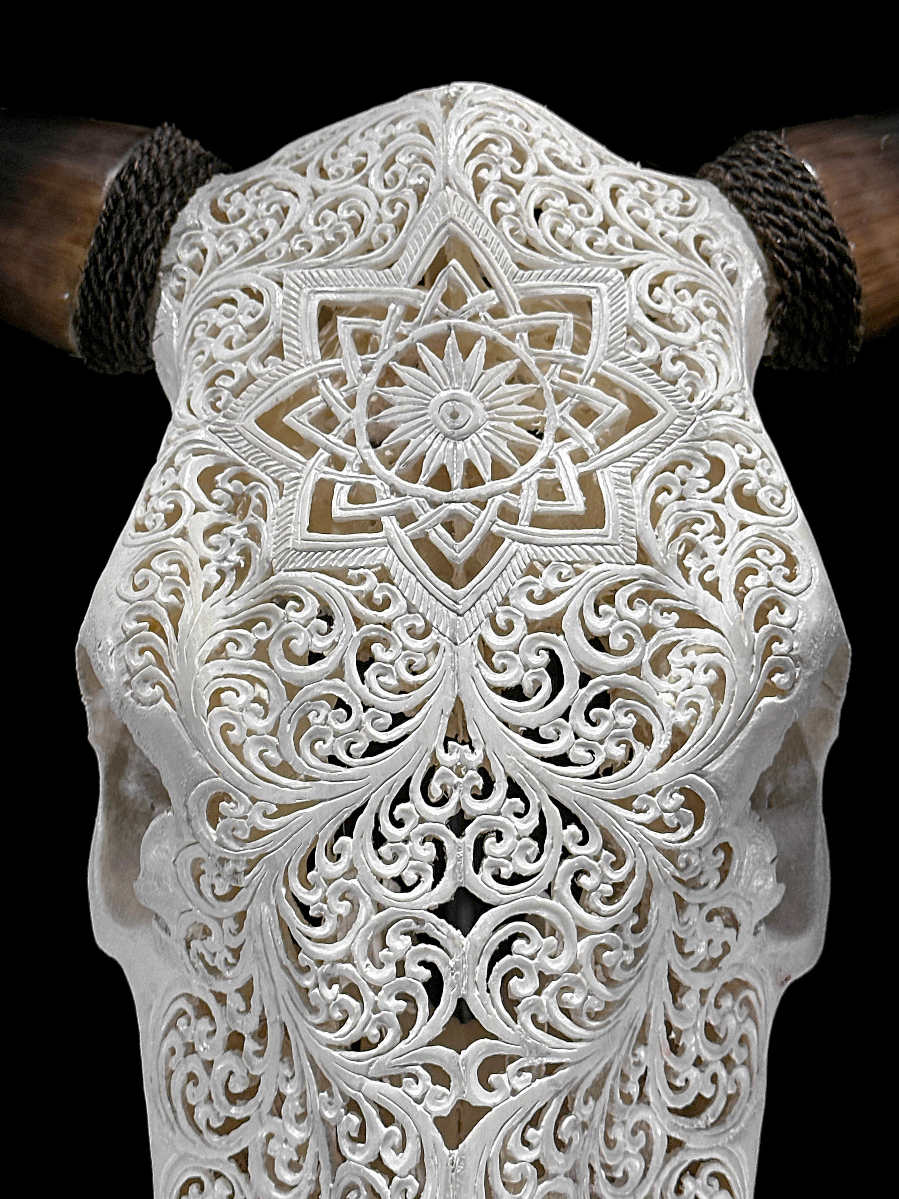 Bull Skull Carved Star Mandala - Skull,A/152
