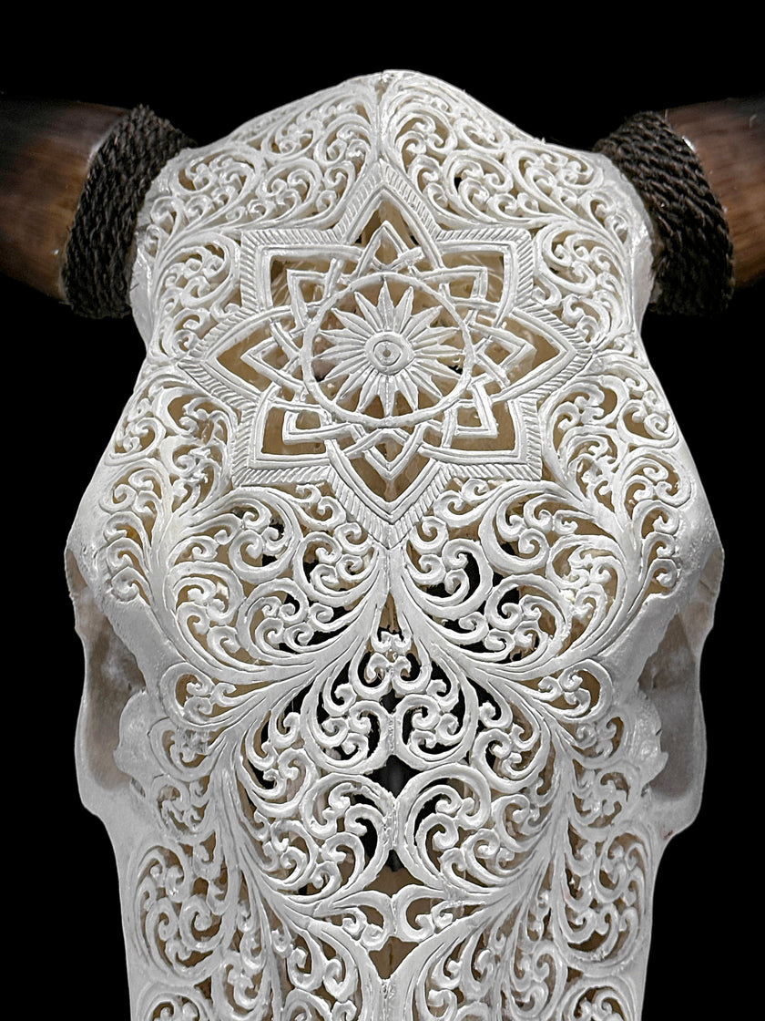 Bull Skull Carved Star Mandala - Skull,A/152