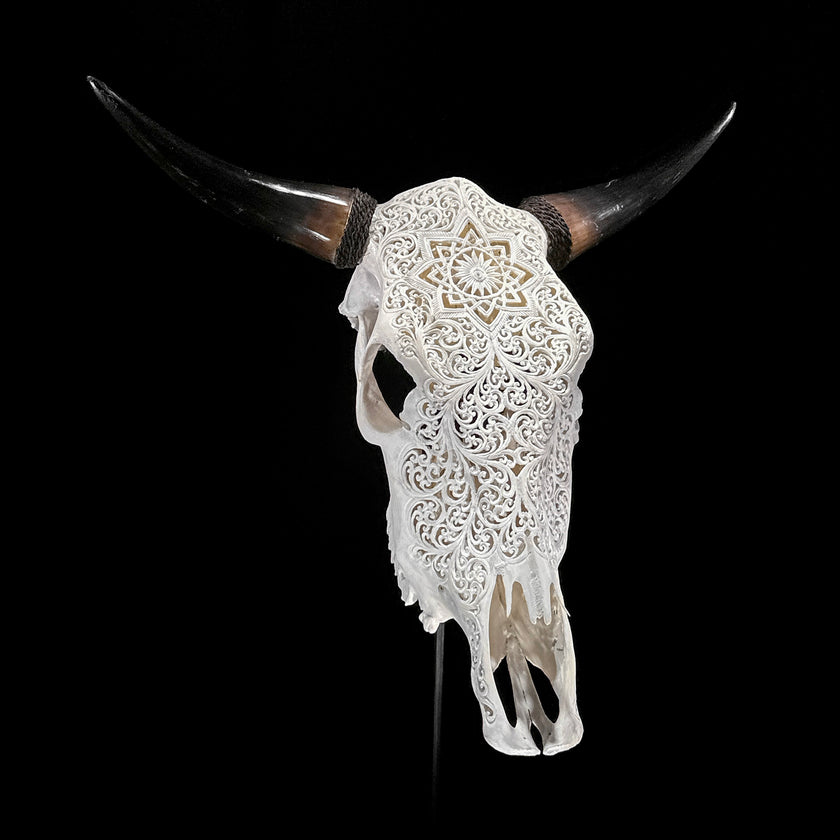 Bull Skull Carved Star Mandala - Skull,A/152